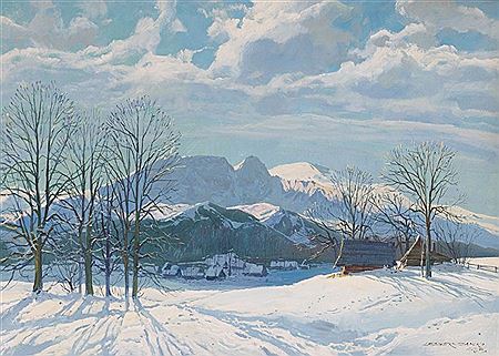 Sample artwork by Leszek Stanko (1925 - 2011), known for tatra landscapes, silesian beskids and jura krakowsko-czestochowska motifs, genre, portrait and nude themes - View similar artists and auction records