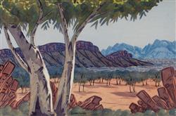 Central Australian Landscape with Ghost Gum