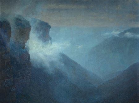 'Mist in the Jamison Valley,' 1915 by Alfred Coffey - Auction record, sale price, and art valuation. Compare with similar artists and explore comparable artworks.