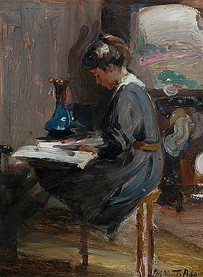 Interior with Woman Reading