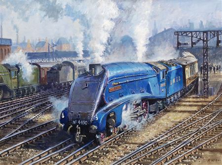 'LNER Empire of India Leaving Leeds Central Station' by Robert Nixon - Auction record, sale price, and art valuation. Compare with similar artists and explore comparable artworks.