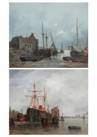 Port of Conquet of Finistere, Boats in repair at Lormont near Bordeaux, 1889