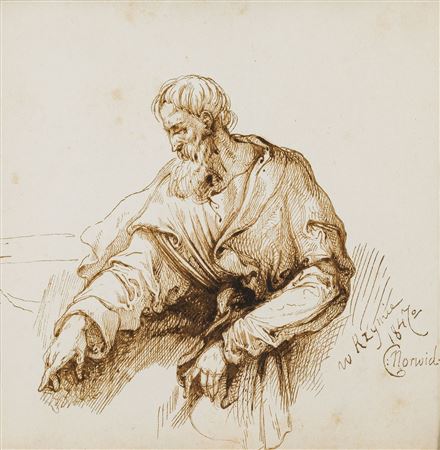 Bearded maq dressed in robe all'antica, 1847