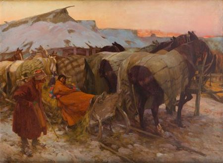 In front of the cottage, 1922