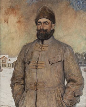 Portrait of a Man Against a Winter Landscape, 1917
