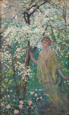Sample artwork by Leon Kowalski (1870 - 1937), known for religious and genre scenes, landscapes, flowers, portraits, woodcutting, and lithography - View similar artists and auction records