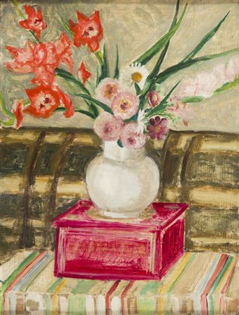 Flowers in a white vase