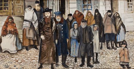 Jews in the town by Jerzy Krawczyk - Auction record, sale price, and art valuation. Compare with similar artists and explore comparable artworks.
