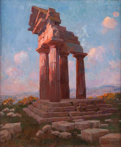 Ruins of Temple of Castor and Pollux in Agrigento ("Girgenti"), 1913
