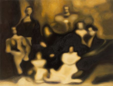 Sample artwork by Ryszard Wasko (Born 1947), known for intermedia art, experimentation with video and installation art, painting and photography, avant-garde intermediality, found footage technique, multi-figure works, blurred frames, and sepia tone. - View similar artists and auction records