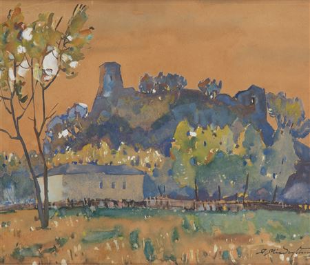 "Wilno, Castle Mountain" by Adam Miedzyblocki - Auction record, sale price, and art valuation. Compare with similar artists and explore comparable artworks.