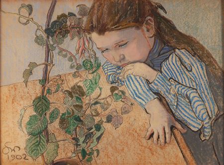 "Girl based on the table, portrait of Wanda Nowakówna", 1902 by Stanislas Mateusz Ignacy Wyspianski - Auction record, sale price, and art valuation. Compare with similar artists and explore comparable artworks.