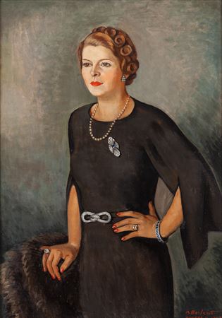 Portrait of a lady in evening dress, 1937