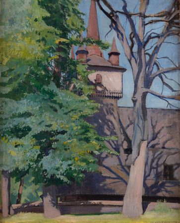 Wooden church in Komorowice, 1932 by Stanislaw Czajkowski - Auction record, sale price, and art valuation. Compare with similar artists and explore comparable artworks.
