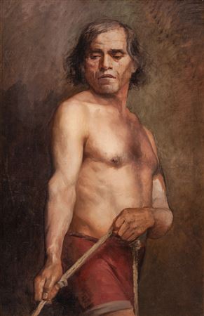 "Man Halfnude", 1884