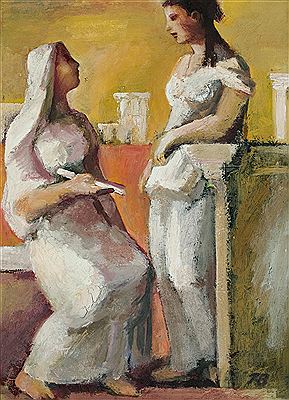TWO GIRLS by Jean Mary Bellette - Auction record, sale price, and art valuation. Compare with similar artists and explore comparable artworks.