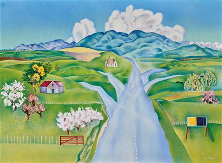 Sample artwork by Rita Angus (1908 - 1970), known for portraiture and landscapes - View similar artists and auction records