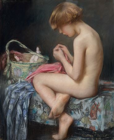 YOUNG GIRL SEWING, 1926 by Janet Agnes Cumbrae-Stewart - Auction record, sale price, and art valuation. Compare with similar artists and explore comparable artworks.