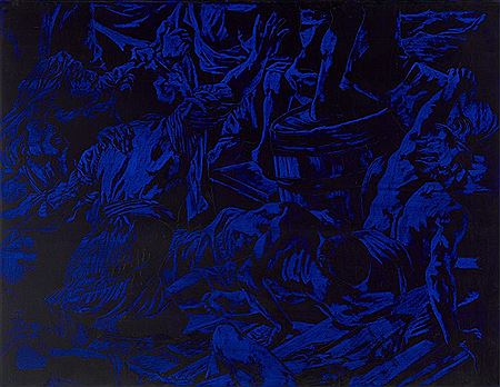 BLACK+BLACK+BLACK AT THE CLOSE OF THIS FIERCE VISION, 1990 by Lindy Lee - Auction record, sale price, and art valuation. Compare with similar artists and explore comparable artworks.
