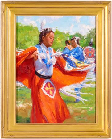 Summer Pow-Wow by Romel de la Torre - Auction record, sale price, and art valuation. Compare with similar artists and explore comparable artworks.