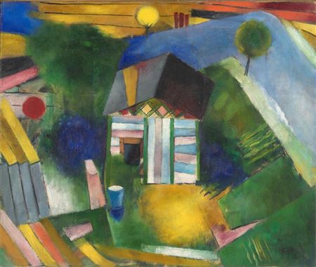 Schreberlaube I. by Ernst Fritsch - Auction record, sale price, and art valuation. Compare with similar artists and explore comparable artworks.