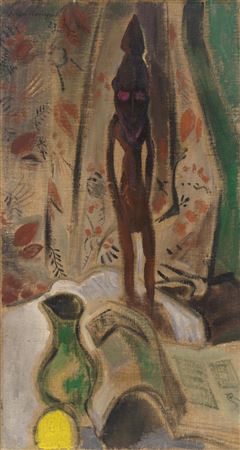 OT (still life with African sculpture). by Ludwig Ten Hompel - Auction record, sale price, and art valuation. Compare with similar artists and explore comparable artworks.