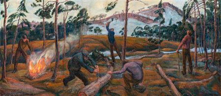 "The woodcutters" by Albert Jacques Muret - Auction record, sale price, and art valuation. Compare with similar artists and explore comparable artworks.