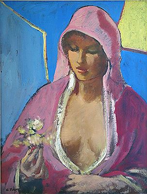 Junge Frau mit Blume