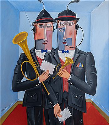 Two Figures with Horns, 1994