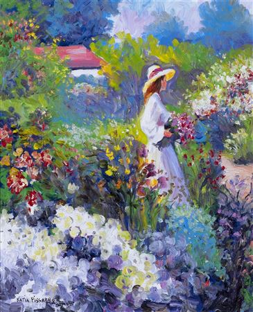 Jeune fille à la robe blanche by Katia Pissarro - Auction record, sale price, and art valuation. Compare with similar artists and explore comparable artworks.