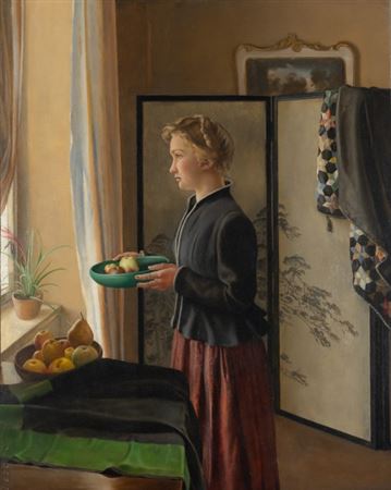 Woman Before a Window by Leo Frank - Auction record, sale price, and art valuation. Compare with similar artists and explore comparable artworks.