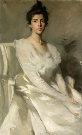 Portrait of Mrs. Hollis French, circa 1898 by Adelaide Cole Chase - Auction record, sale price, and art valuation. Compare with similar artists and explore comparable artworks.