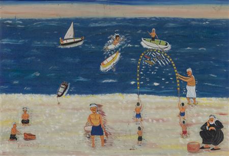 Beirut Fishermen by Khalil Zgaib - Auction record, sale price, and art valuation. Compare with similar artists and explore comparable artworks.