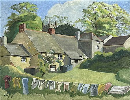 Sample artwork by Isobel Atterbury Heath (1908 - 1989), known for illustration, military sketching, camouflage art, painting - View similar artists and auction records