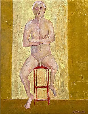 Michael on a Red Stool