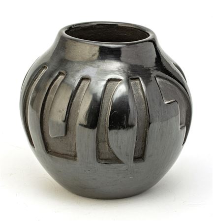 PUEBLO, SANTA CLARA, EARTHENWARE VASE