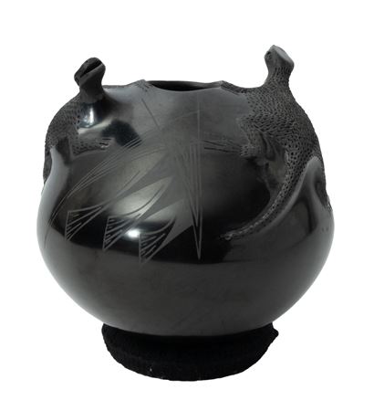 Native American Black On Black Pueblo Pottery