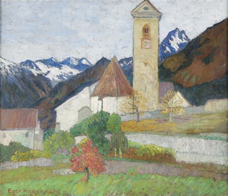 The Church of Schenna in South Tyrol by Egon Hofmann - Auction record, sale price, and art valuation. Compare with similar artists and explore comparable artworks.