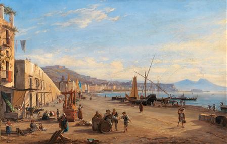 Naples, a View of the Riviera di Chiaia seen from Mergellina