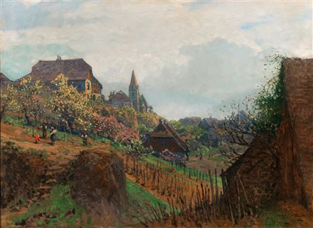A View of Weißenkirchen from a Vineyard in the Wachau Region