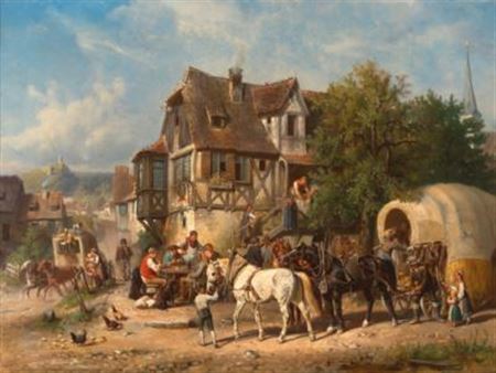 A Lively Scene at the Rest Stop