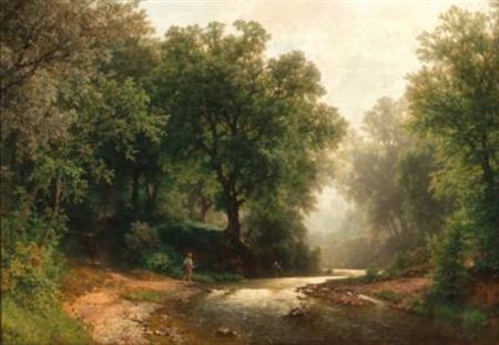 A Fisherman by a Mountain Creek by Hermann Pohle - Auction record, sale price, and art valuation. Compare with similar artists and explore comparable artworks.