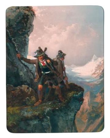 Two Hunters near a Rock