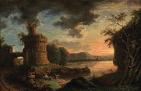 A landscape at sunset
