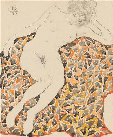 Akt auf gemustertem Stoff by Arthur Brusenbauch - Auction record, sale price, and art valuation. Compare with similar artists and explore comparable artworks.