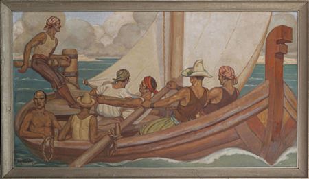 The buccaneers, 1947 by Eugene Riboulet - Auction record, sale price, and art valuation. Compare with similar artists and explore comparable artworks.