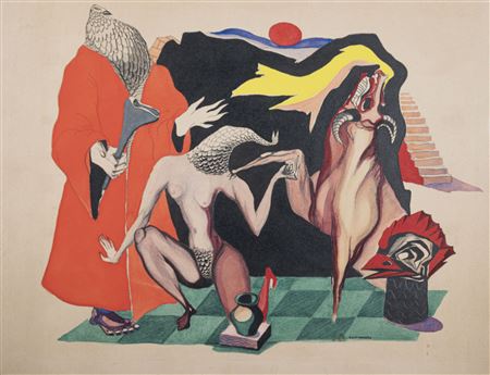 The High Priest, Leda and the Minotaur by Dimitri Varbanesco - Auction record, sale price, and art valuation. Compare with similar artists and explore comparable artworks.