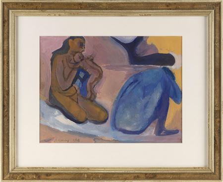 Two figures with a baby by Robert Henry - Auction record, sale price, and art valuation. Compare with similar artists and explore comparable artworks.