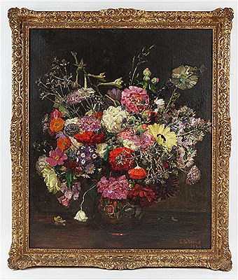 Still life with vase of flowers
