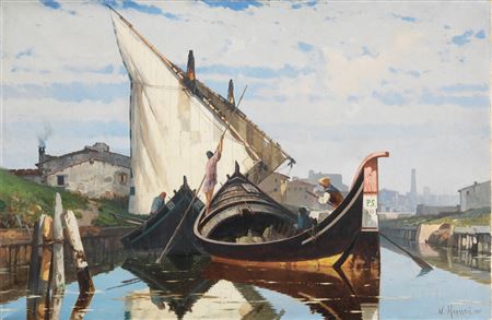 THE GRAVEDIGGERS, 1885 by Ugo Manaresi - Auction record, sale price, and art valuation. Compare with similar artists and explore comparable artworks.
